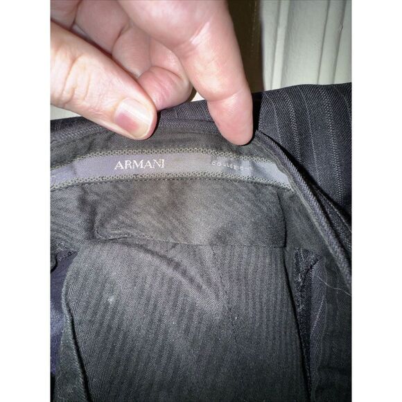 ARMANI COLLEZIONI Suit 46R W40 Good Condition Italy Black Stripes 2 Piece Italy - Picture 8 of 10